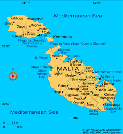 Karte ber Malta